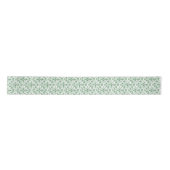 Periwinkle Green White Decorative Chic Floral Satijnen Lint (Voorkant)