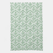 Periwinkle Green White Decorative Chic Floral Theedoek (Verticaal)