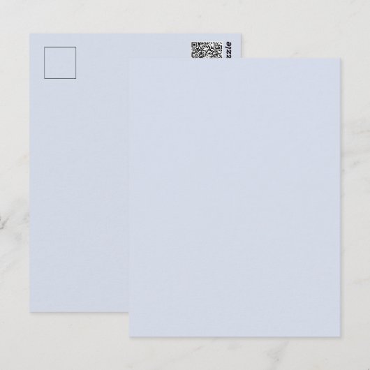Periwinkle Grey Zacht Bord Wit Pastel Effen Kleur Briefkaart (Voorkant / Achterkant)