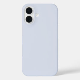 Periwinkle Grey Zacht Bord Wit Pastel Effen Kleur iPhone 16 Hoesje