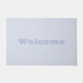 Periwinkle Grey Zacht Bord Wit Pastel Effen Kleur Deurmat (Voorkant)