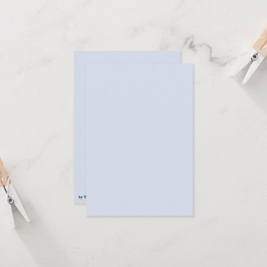 Periwinkle Grey Zacht Bord Wit Pastel Effen Kleur Kaart (Voorkant / Achterkant in situ)