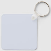 Periwinkle Grey Zacht Bord Wit Pastel Effen Kleur Sleutelhanger (Achterkant)