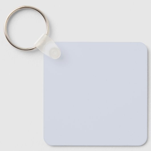 Periwinkle Grey Zacht Bord Wit Pastel Effen Kleur Sleutelhanger (Voorkant)