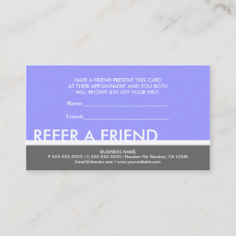 Periwinkle grijs eenvoudig verwijs een vriendenkaa aanbevelingskaartje