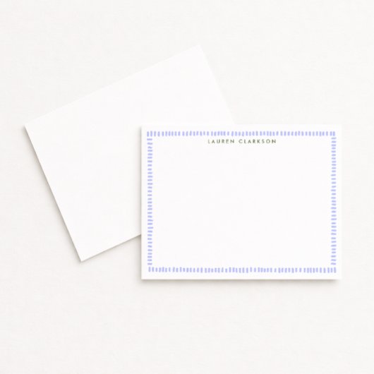 Periwinkle Hand-Painted Border Note Card Kaart