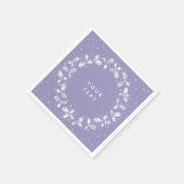 Periwinkle Hand Printed Holly Wreated Kerstmis Servet (Hoek)