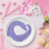 Periwinkle hartdraak op wit papieren bordje (Feest)