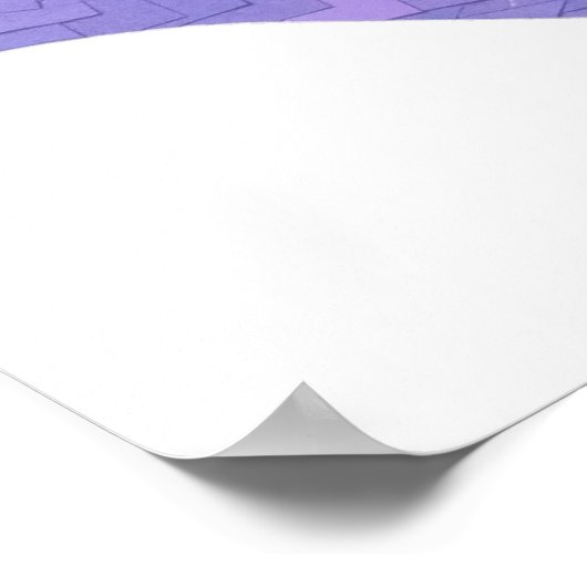 Periwinkle hartdraak op wit poster (Hoek)