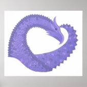 Periwinkle hartdraak op wit poster (Voorkant)