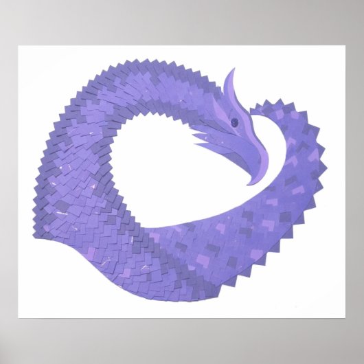 Periwinkle hartdraak op wit poster (Voorkant)