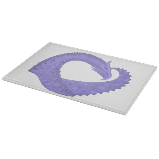 Periwinkle hartdraak op wit snijplank (Hoek)