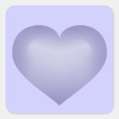 Periwinkle Heart Vierkante Sticker (Voorkant)