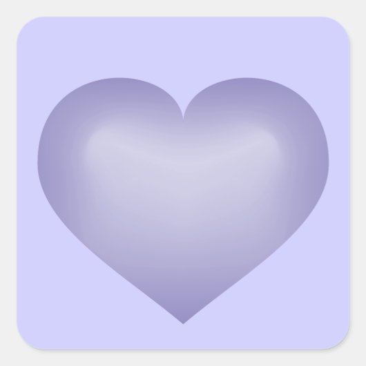 Periwinkle Heart Vierkante Sticker (Voorkant)