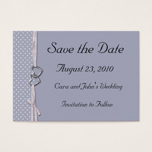 Periwinkle Hearts Sla de Date Kaart op (Voorkant)