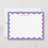 periwinkle & Hot Pink Wavy Border Note Card Kaart (Voorkant)