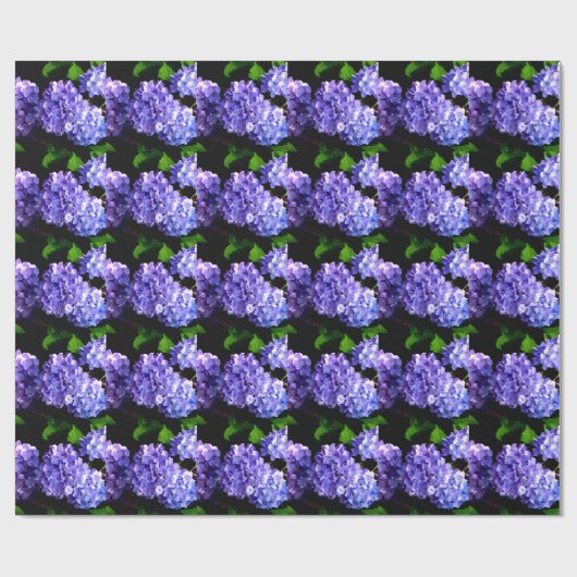 Periwinkle hydrangeas paardenbloemen blauwe bloeme cadeaupapier (Vlak)