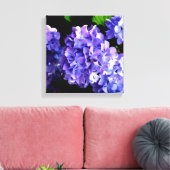 Periwinkle hydrangeas paardenbloemen blauwe bloeme canvas afdruk (Insitu (Woonkamer))