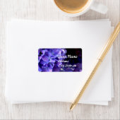 Periwinkle hydrangeas paardenbloemen blauwe bloeme etiket (Insitu)