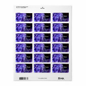 Periwinkle hydrangeas paardenbloemen blauwe bloeme etiket (Full Sheet)