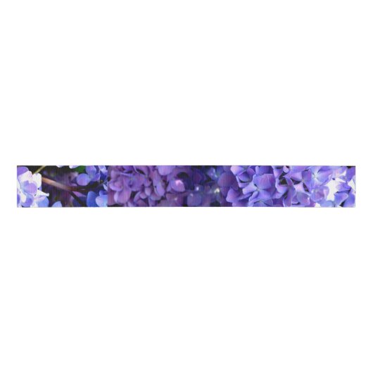 Periwinkle hydrangeas paardenbloemen blauwe bloeme grosgrain lint (Voorkant)