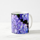 Periwinkle hydrangeas paardenbloemen blauwe bloeme koffiemok (Voorkant rechts)