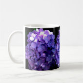 Periwinkle hydrangeas paardenbloemen blauwe bloeme koffiemok (Links)