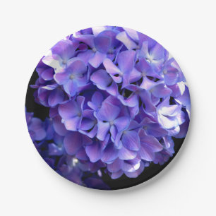 Periwinkle hydrangeas paardenbloemen blauwe bloeme papieren bordje