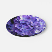 Periwinkle hydrangeas paardenbloemen blauwe bloeme papieren bordje (Gekanteld)