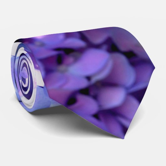 Periwinkle hydrangeas paardenbloemen blauwe bloeme stropdas (Opgerold)