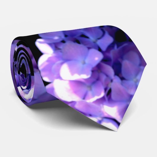 Periwinkle hydrangeas paardenbloemen blauwe bloeme stropdas (Opgerold)