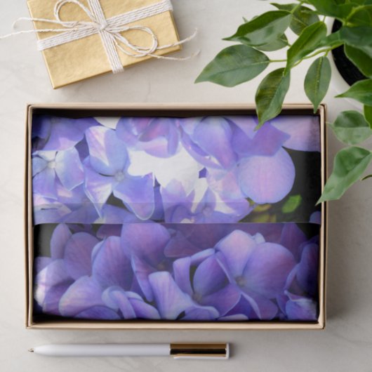 Periwinkle hydrangeas paardenbloemen blauwe bloeme tissuepapier (Geschenk)