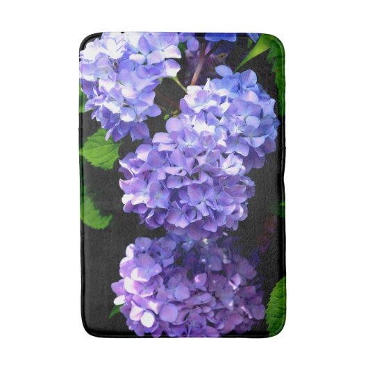 Periwinkle hydrangeas paarse blauwe bloem badmat (Voorkant Verticaal)