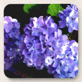 Periwinkle hydrangeas paarse blauwe bloem drankjes onderzetter (Voorkant)