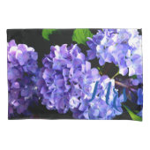 Periwinkle hydrangeas paarse blauwe bloem kussensloop (Voorkant)