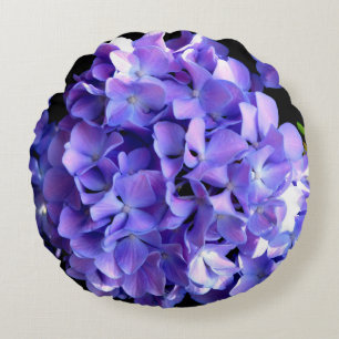 Periwinkle hydrangeas paarse blauwe bloem rond kussen