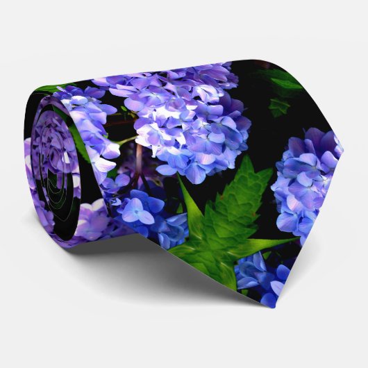 Periwinkle hydrangeas paarse blauwe bloem stropdas (Opgerold)