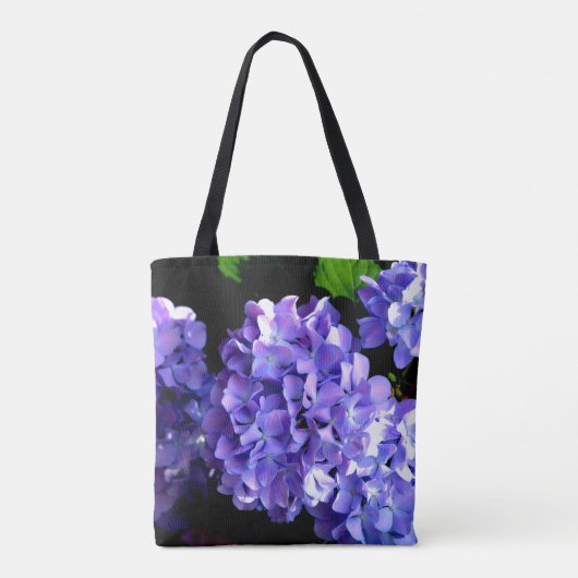 Periwinkle hydrangeas paarse blauwe bloem tote bag (Achterkant)