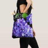 Periwinkle hydrangeas paarse blauwe bloem tote bag (Dichtbij)