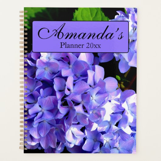 Periwinkle hydrangeas paarse blauwe bloem voor haa planner (Voorkant)