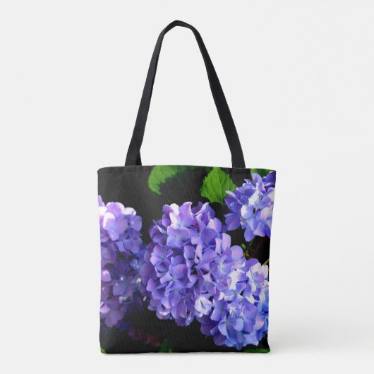 Periwinkle hydrangeas paarse blauwe bloemen Bride Tote Bag (Achterkant)