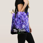 Periwinkle hydrangeas paarse blauwe bloemen Bride Tote Bag (Dichtbij)