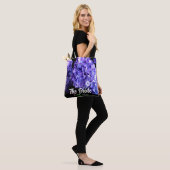 Periwinkle hydrangeas paarse blauwe bloemen Bride Tote Bag (Op model)