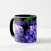 Periwinkle hydrangeas paarse blauwe bloemen voor t mok (Voorkant links)