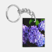 Periwinkle hydrangeas paarse blauwe bloemen voor t sleutelhanger (Voorkant Links)