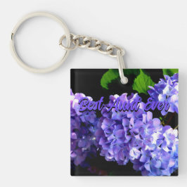Periwinkle hydrangeas paarse blauwe bloemen voor t sleutelhanger