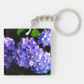 Periwinkle hydrangeas paarse blauwe bloemen voor t sleutelhanger (Achterkant)