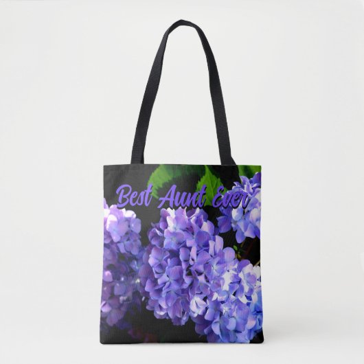 Periwinkle hydrangeas paarse blauwe bloemen voor t tote bag (Voorkant)