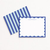 Periwinkle & Icy Blue Wavy Border Note Card Kaart