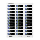 Periwinkle Iris Floral Wedding  Etiket (Full Sheet)